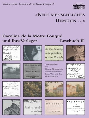 cover image of "Kein menschliches Bemühn..."--Caroline de la Motte Fouqué und ihre Verleger